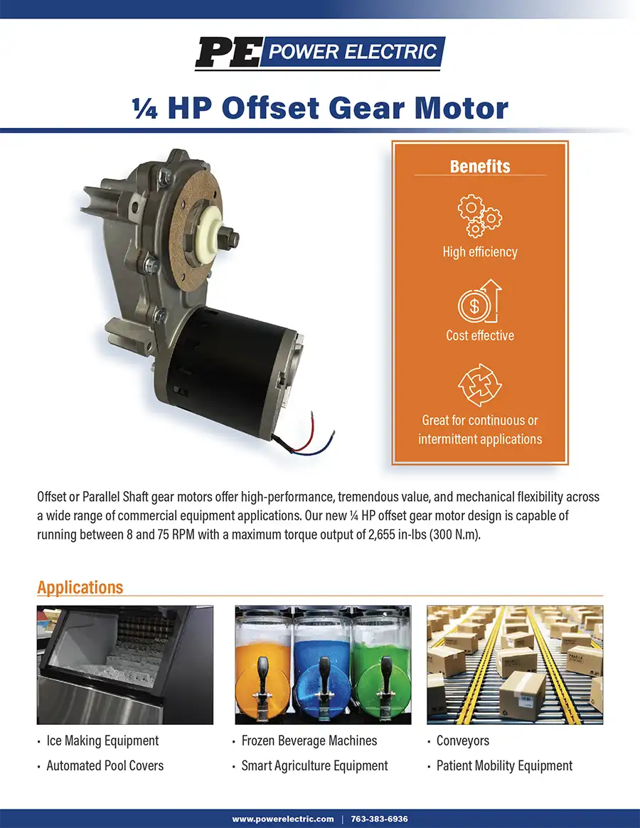 1/4 HP Offset Gear Motor